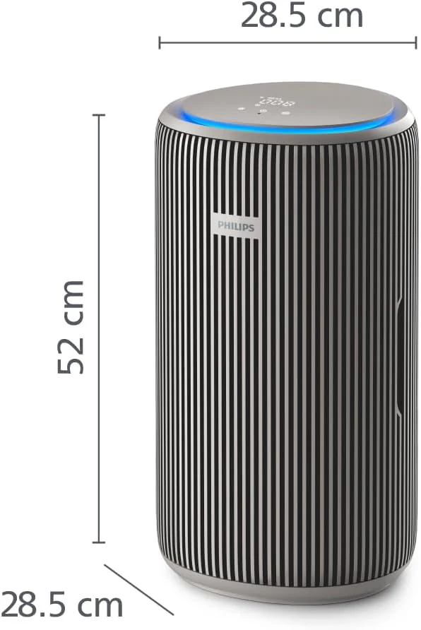 Philips PureProtect 3200 Series Smart Air Purifier, HEPA and Active Carbon Filter, CADR 500m³/h for 130m², Ultra-Quiet, Captures 99.97% Allergens, Connected App (AC3210/12)