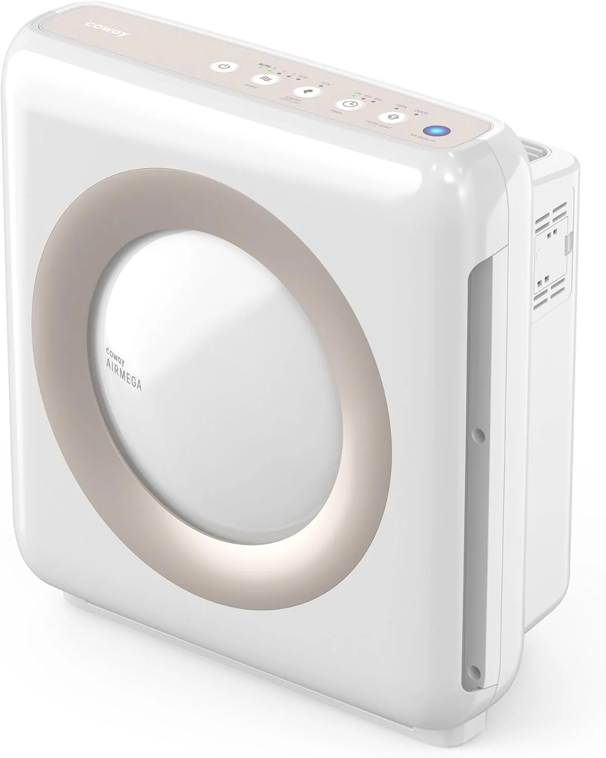 COWAY Air Purifier, HEPA Filter HyperCaptive 99.999%, CADR 421 m³/h, Saharan Dust, Calima, Pollen, Allergies, Pets, Eco Mode, Wirecutter Top Pick 10 Years, AIRMEGA Mighty AP-1512HH, White