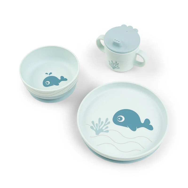 Done by Deer Conjunto Foodie Dinner Set Wally Blue