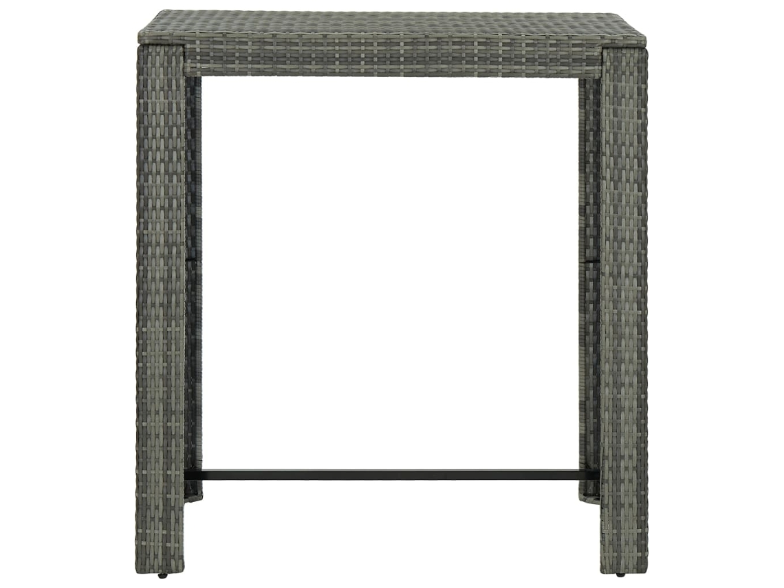Mesa De Bar Para Jardim 100x60,5x110,5 Cm Vime Pe Cinzento