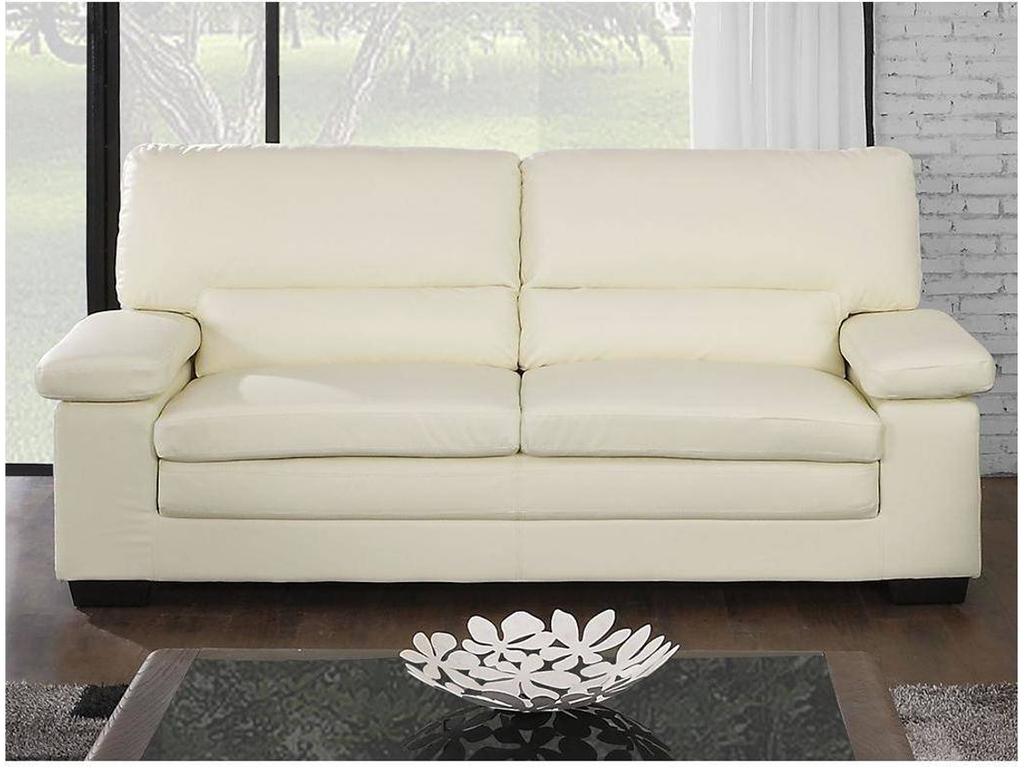 Conjunto Sofá e Poltrona Fixo Mimas II VENTE-UNIQUE (Marfim - Pele - 210x89x97 cm)