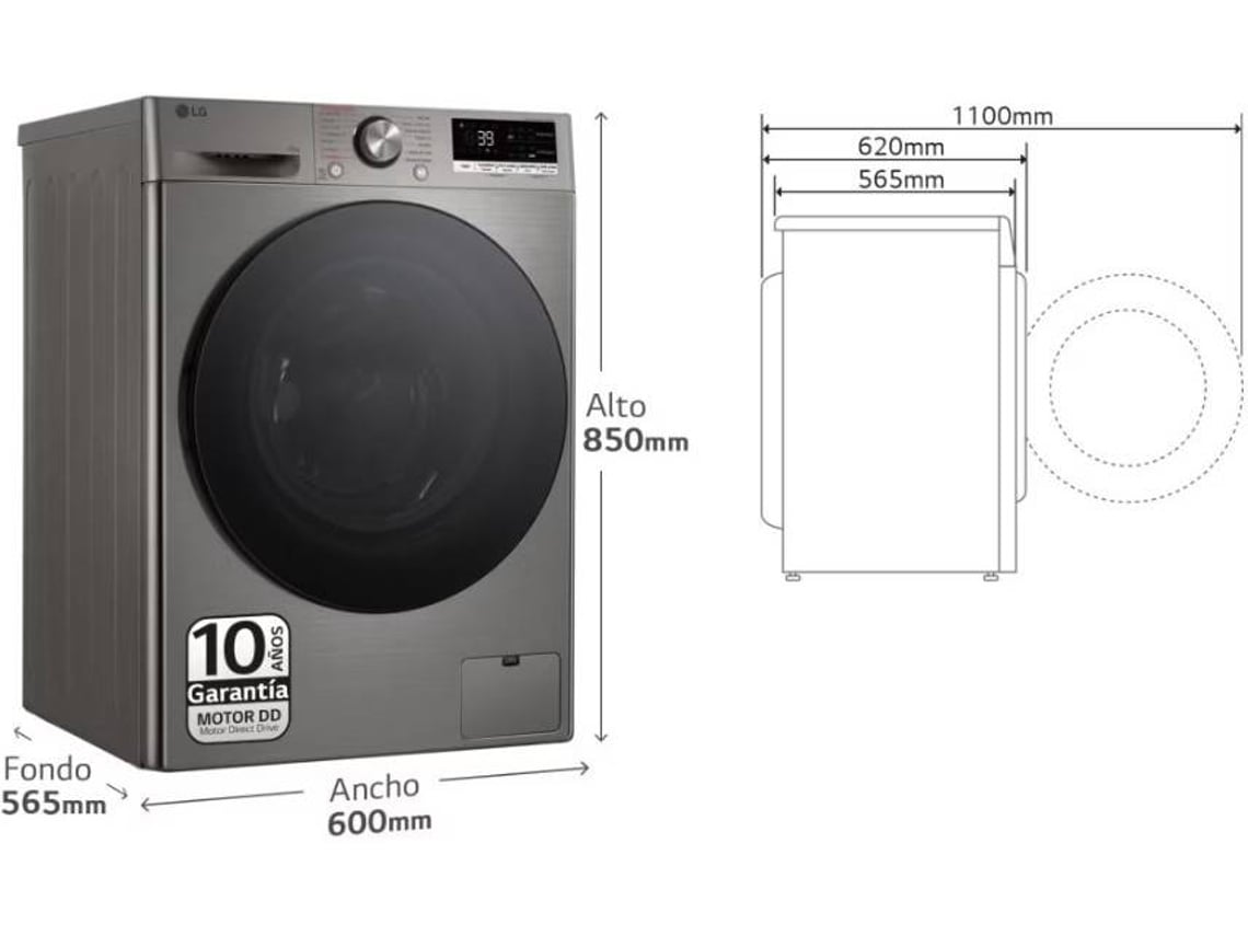 Máquina de Lavar Roupa LG F4WR7010AGS TurboWash 360º (10 kg - 1400 rpm - Inox)