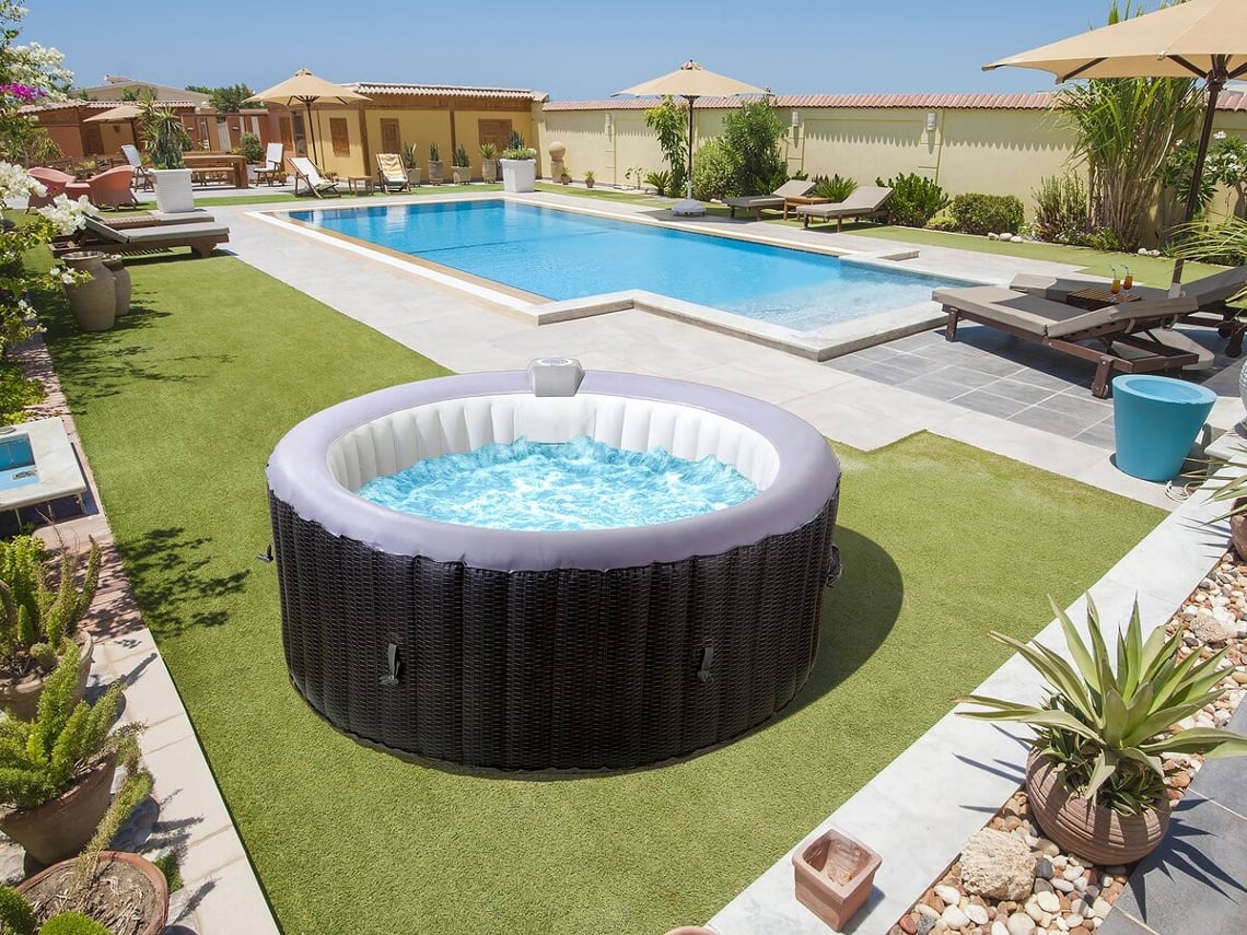 Spa Insuflável Em Pvc Málaga 4 Lugares Cinza Habitat Et Jardin